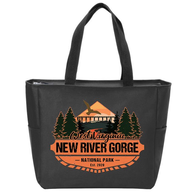 New River Gorge National Park West Virginia Hiking Souvenir Zip Tote Bag