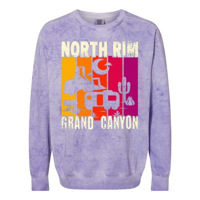 North Rim Grand Canyon Camping Colorblast Crewneck Sweatshirt