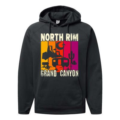 North Rim Grand Canyon Camping Performance Fleece Hoodie