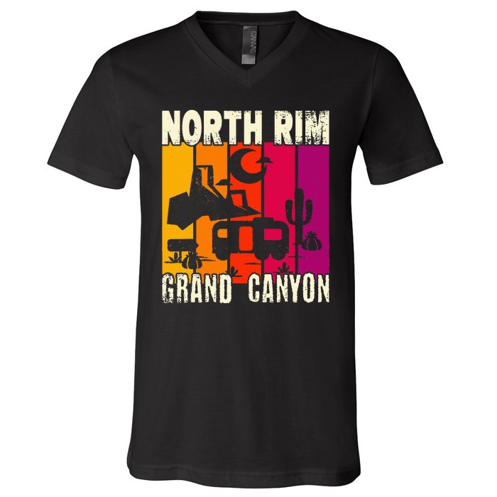 North Rim Grand Canyon Camping V-Neck T-Shirt