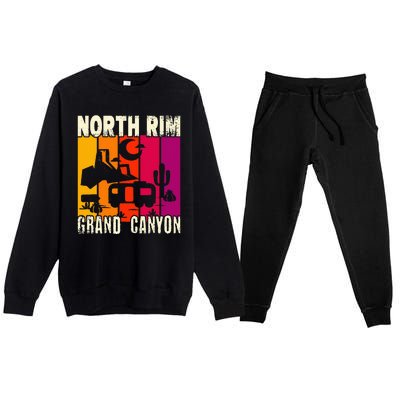 North Rim Grand Canyon Camping Premium Crewneck Sweatsuit Set