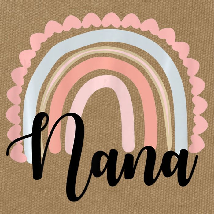 Nana Rainbow Grandma Christmas Mother's Day Cotton Canvas Backpack