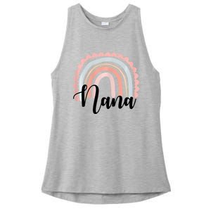 Nana Rainbow Grandma Christmas Mother's Day Ladies PosiCharge Tri-Blend Wicking Tank