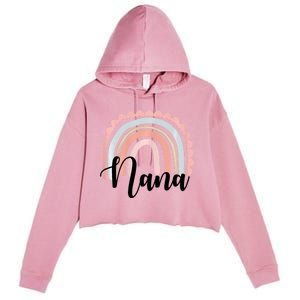 Nana Rainbow Grandma Christmas Mother's Day Crop Fleece Hoodie