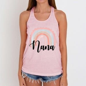 Nana Rainbow Grandma Christmas Mother's Day Women's Knotted Racerback Tank