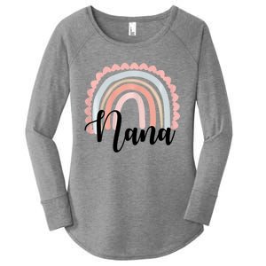 Nana Rainbow Grandma Christmas Mother's Day Women's Perfect Tri Tunic Long Sleeve Shirt