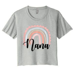 Nana Rainbow Grandma Christmas Mother's Day Women's Crop Top Tee