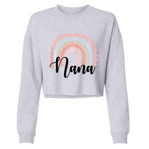 Nana Rainbow Grandma Christmas Mother's Day Cropped Pullover Crew