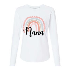 Nana Rainbow Grandma Christmas Mother's Day Womens Cotton Relaxed Long Sleeve T-Shirt