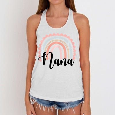Nana Rainbow Grandma Christmas Mother's Day Women's Knotted Racerback Tank