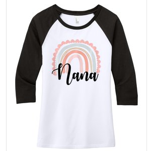 Nana Rainbow Grandma Christmas Mother's Day Women's Tri-Blend 3/4-Sleeve Raglan Shirt