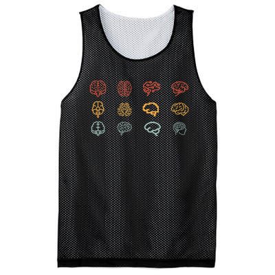 Neuroscience Retro Graphic Brain Science For Neurologist Mesh Reversible Basketball Jersey Tank