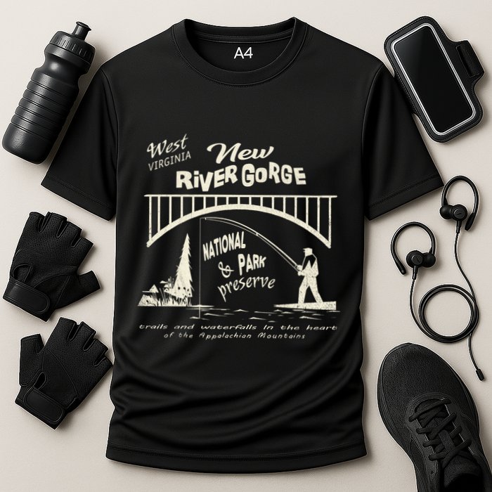 New River Gorge Appalachian Mountains Cooling Performance Crew T-Shirt