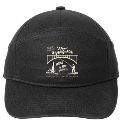 New River Gorge Appalachian Mountains 7-Panel Snapback Hat