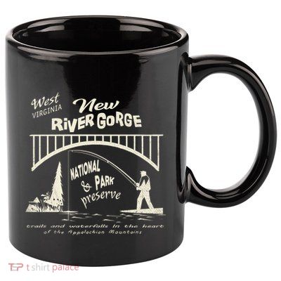 New River Gorge Appalachian Mountains 11oz C Handle Ceramic Mug