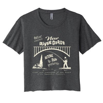 New River Gorge Appalachian Mountains Women's Crop Top Tee