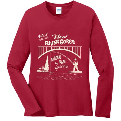 New River Gorge Appalachian Mountains Ladies Long Sleeve Shirt