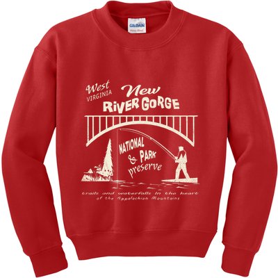 New River Gorge Appalachian Mountains Kids Sweatshirt
