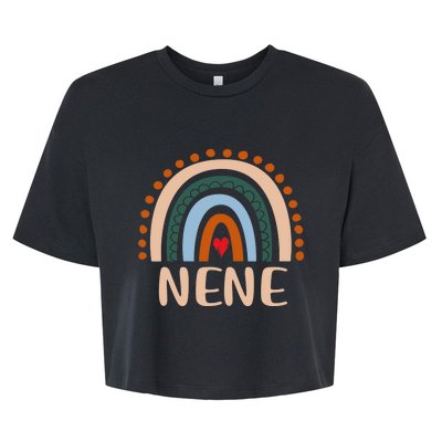 Nene Rainbow Grandma Cute Mothers Day Funny Nene Bella+Canvas Jersey Crop Tee