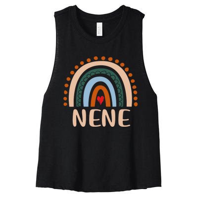 Nene Rainbow Grandma Cute Mothers Day Funny Nene Women's Racerback Cropped Tank