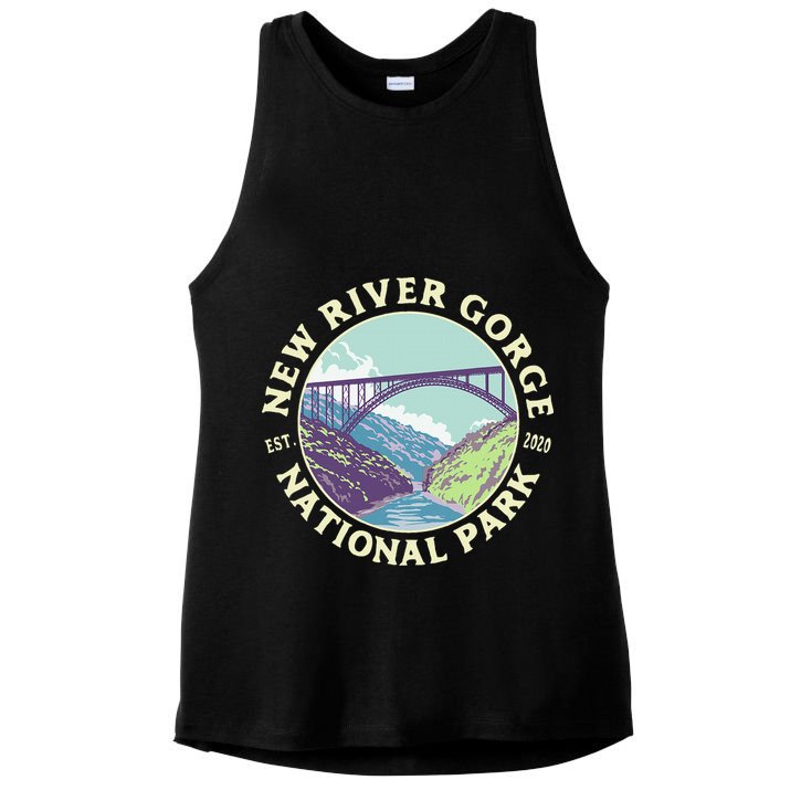 New River Gorge National Park And Preserve West Virginia Ladies PosiCharge Tri-Blend Wicking Tank
