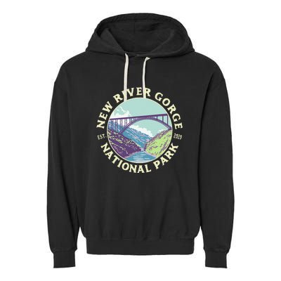 New River Gorge National Park And Preserve West Virginia Garment-Dyed Fleece Hoodie