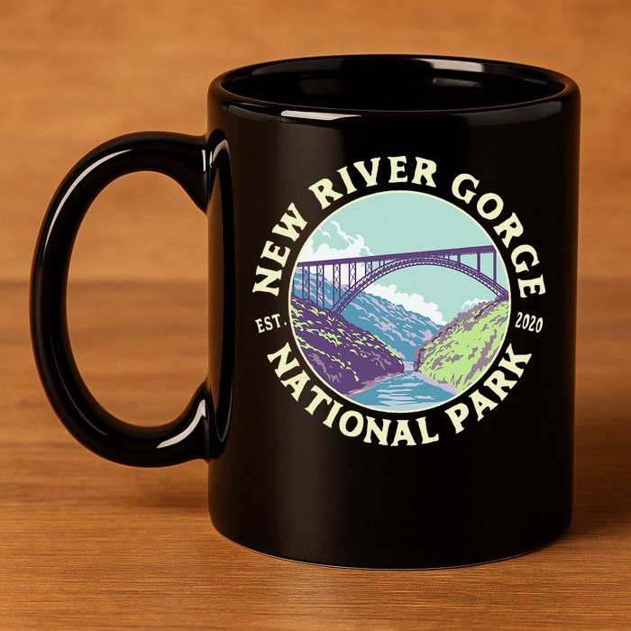 New River Gorge National Park And Preserve West Virginia 11oz C Handle Ceramic Mug