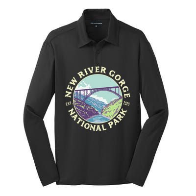 New River Gorge National Park And Preserve West Virginia Silk Touch Performance Long Sleeve Polo