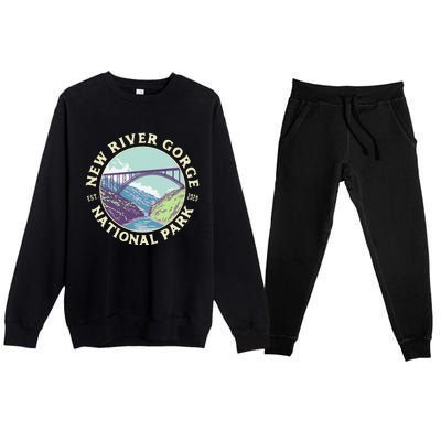 New River Gorge National Park And Preserve West Virginia Premium Crewneck Sweatsuit Set