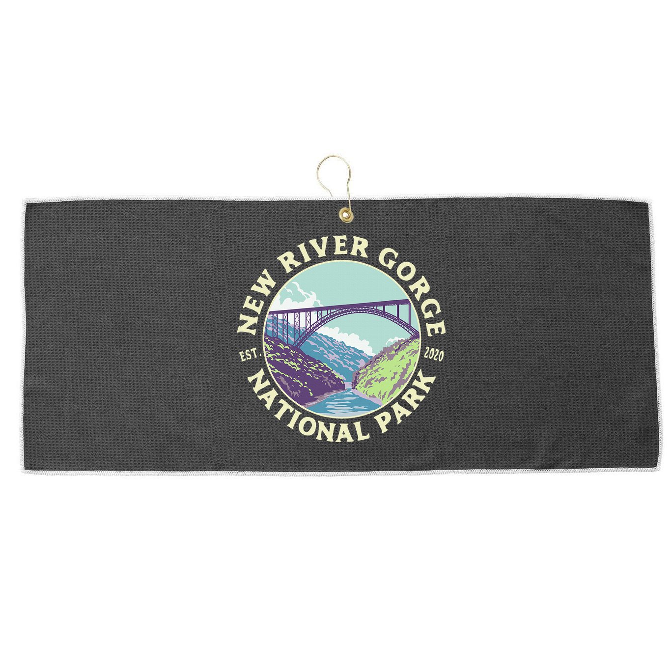 New River Gorge National Park And Preserve West Virginia Large Microfiber Waffle Golf Towel