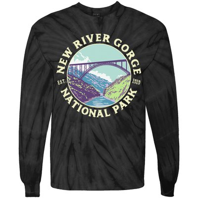 New River Gorge National Park And Preserve West Virginia Tie-Dye Long Sleeve Shirt