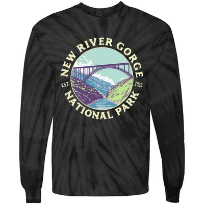 New River Gorge National Park And Preserve West Virginia Tie-Dye Long Sleeve Shirt