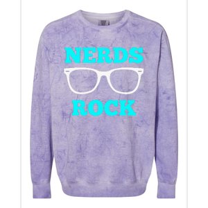 Nerds Rock Gamer Geek Fun Cute Nerd Girl Colorblast Crewneck Sweatshirt