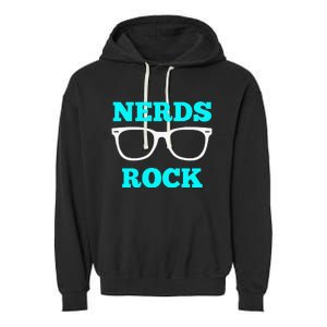 Nerds Rock Gamer Geek Fun Cute Nerd Girl Garment-Dyed Fleece Hoodie