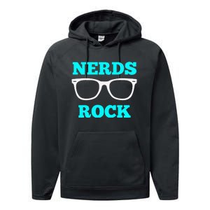 Nerds Rock Gamer Geek Fun Cute Nerd Girl Performance Fleece Hoodie