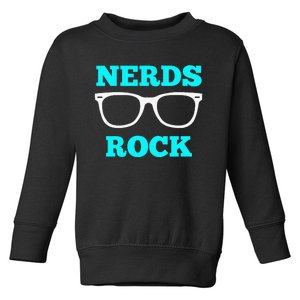 Nerds Rock Gamer Geek Fun Cute Nerd Girl Toddler Sweatshirt