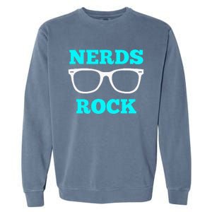 Nerds Rock Gamer Geek Fun Cute Nerd Girl Garment-Dyed Sweatshirt