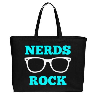 Nerds Rock Gamer Geek Fun Cute Nerd Girl Cotton Canvas Jumbo Tote