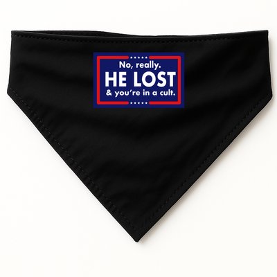 No, really he lost you're in a cuit USA-Made Doggie Bandana