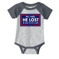 No, really he lost you're in a cuit Infant Baby Jersey Bodysuit