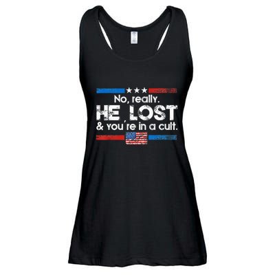 No Really He Lost And YouRe In A Cult Ladies Essential Flowy Tank