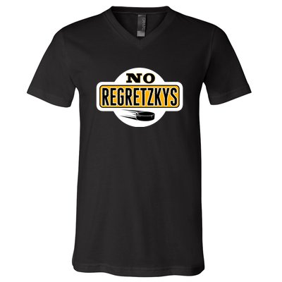 No Regretzkys Hockey V-Neck T-Shirt