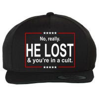 No Really He Lost And You're In A Cult Wool Snapback Cap