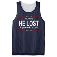 No Really He Lost And You're In A Cult Mesh Reversible Basketball Jersey Tank