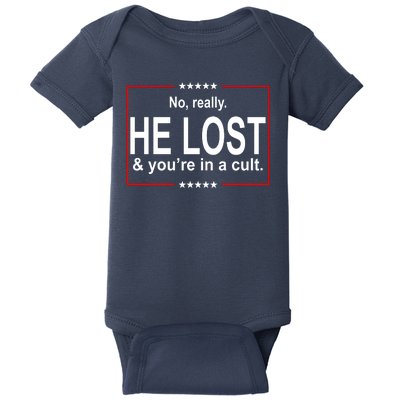 No Really He Lost And You're In A Cult Baby Bodysuit