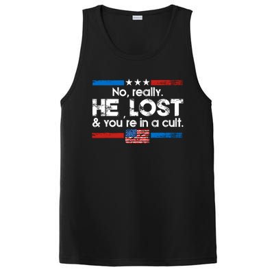 No Really He Lost & Youre In A Cult PosiCharge Competitor Tank