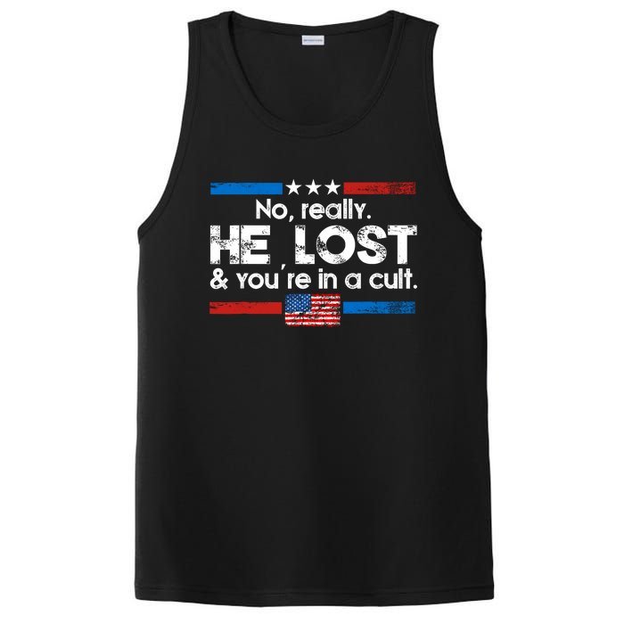 No Really He Lost & Youre In A Cult PosiCharge Competitor Tank