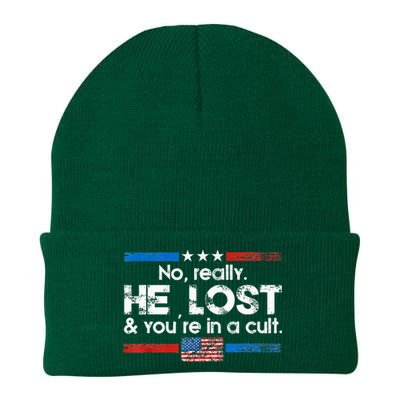 No Really He Lost And YouRe In A Cult Knit Cap Winter Beanie