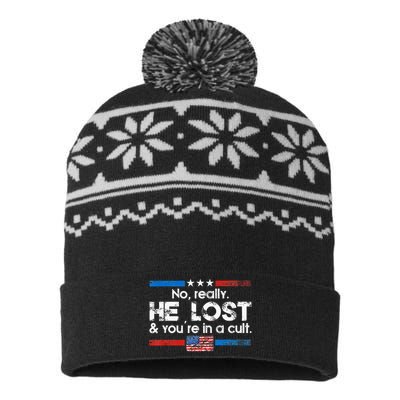 No Really He Lost And YouRe In A Cult USA-Made Snowflake Beanie