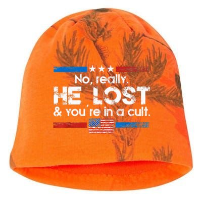 No Really He Lost And YouRe In A Cult Kati - Camo Knit Beanie